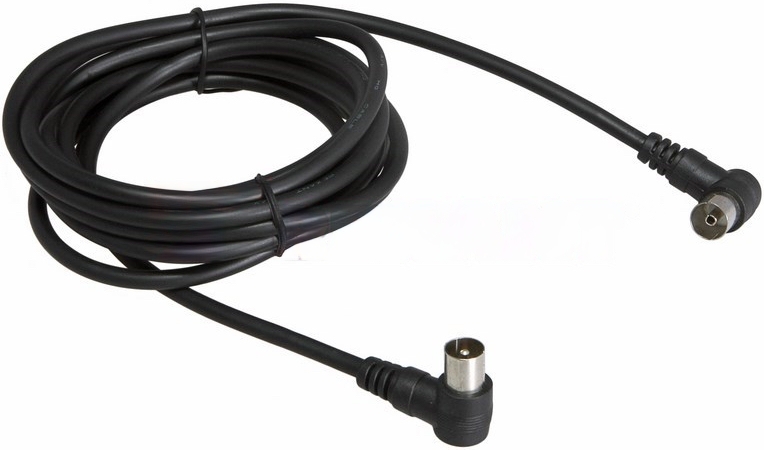 

Кабель Rexant 18-0012 TV PLUG - TV JACK, 1.5м, угловой, черный, 18-0012
