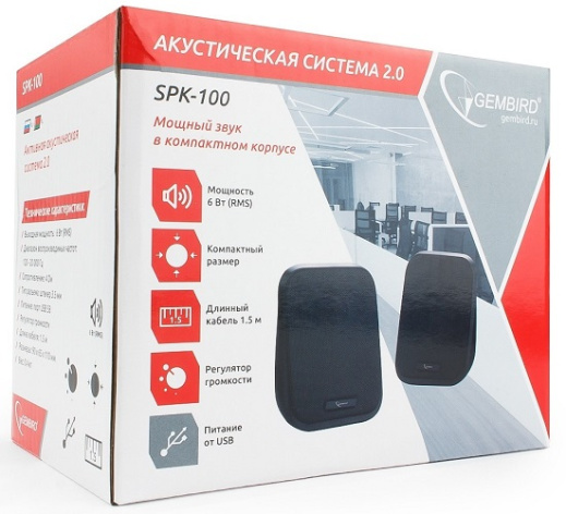 фото Компьютерная акустика 2.0 Gembird SPK-100 в Уфе