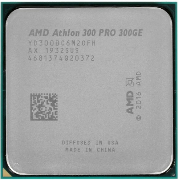 Процессор AMD Athlon PRO 300GE YD300BC6M2OFH Zen+ 2C/4T 3.4GHz (AM4, L3 4MB, 12nm, 35W TDP) OEM