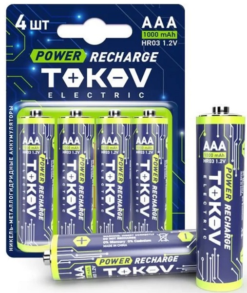 

Аккумулятор TOKOV ELECTRIC TKE-NMA-HR03/B4 AAA/HR03 1000мА.ч (блист.4шт) TOKOV ELECTRIC, TKE-NMA-HR03/B4