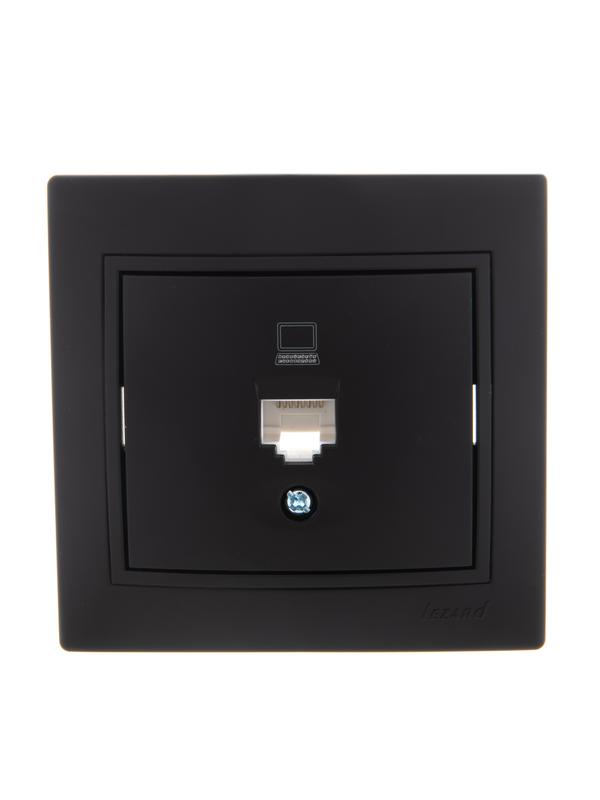 

Розетка компьютерная Lezard 701-4242-139 1-м СП Mira RJ45, черный бархат, 701-4242-139