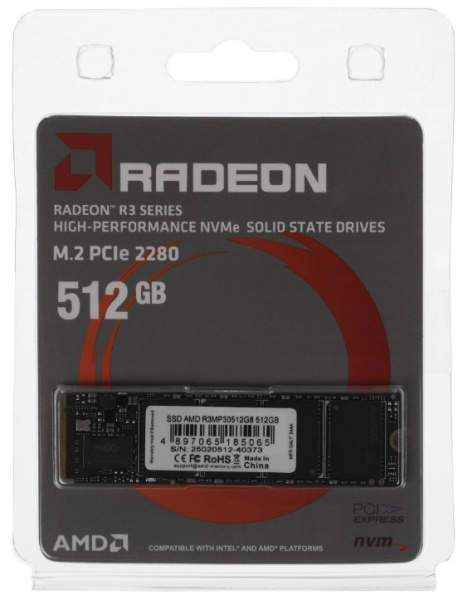 фото SSD накопитель 512 ГБ AMD R3MP30512G8, PCIe 3.0 x4, [R3MP30512G8] в Санкт-Петербургe