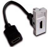 

Вставка Lanmaster LAN-SIP-22HDMI-WH Mosaic 22.5x45 с адаптером HDMI с удлинителем, мама-мама, белая, LAN-SIP-22HDMI-WH