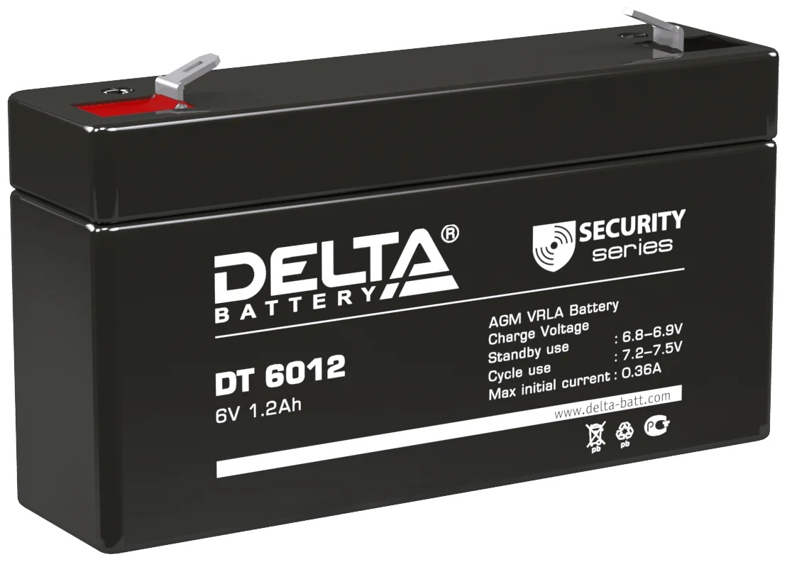 

Батарея Delta DT 6012 6В, 1.2Ач, DT 6012