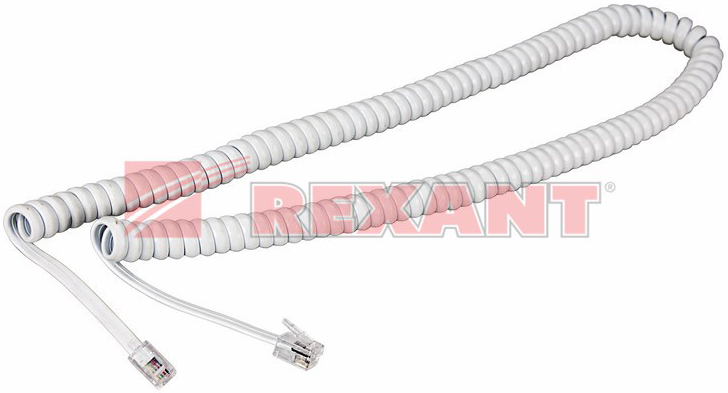 

Кабель Rexant 18-2071 витой трубочный 7М телефонный белый, 18-2071