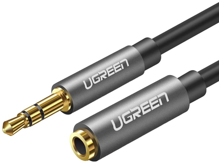 

Кабель аудио UGREEN AV118 10538_ 3.5mm Male to 3.5mm Female Extension Cable, длина: 5м, цвет: черный/серый, AV118