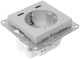 фото Розетка с заземлением с 2 USB  EKF UP1-SOA-111-2USBC
