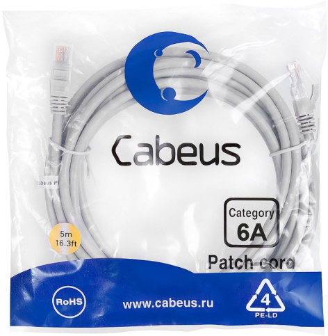фото Кабель патч-корд U/UTP 6a кат. 5м Cabeus PC-UTP-RJ45-Cat.6a-5m-LSZH