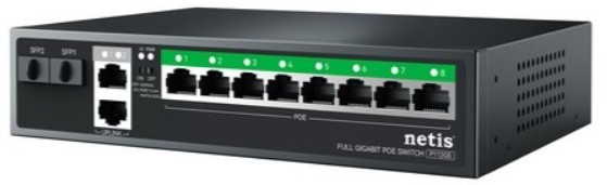 

Коммутатор неуправляемый Netis P112GS PoE+, 10 портов, 10x1 Гбит/с, PoE+ 8х30 Вт (до 120Вт), SFP 2*1 Гбит/с, P112GS