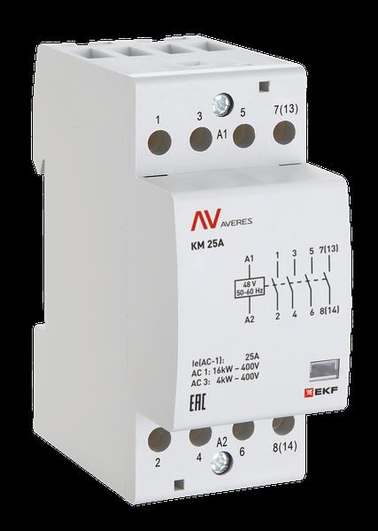 фото Контактор модульный EKF km-av-2-25-40-24V в Екатеринбурге
