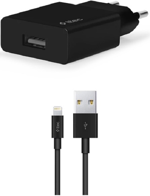 

Зарядное устройство сетевое TTEC 2SCS20LS SmartCharger Travel 2.1A с кабелем Lightning для зарядки и передачи данных. Цвет: черный, 2SCS20LS