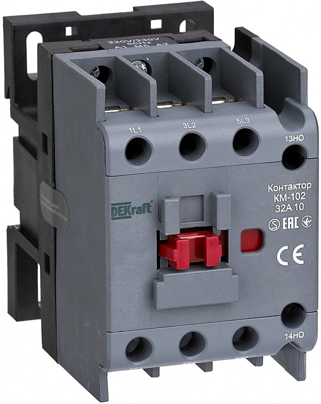 

Контактор DEKraft 22037DEK 32А 220В/230В АС3 АС4 1НЗ КМ-102, 22037DEK