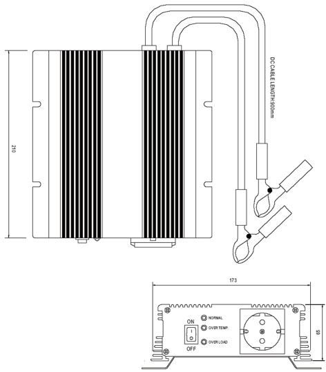 фото Преобразователь напряжения DC-AC инвертор Mean Well A301-600-F3