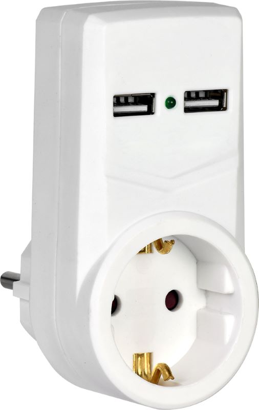 

Адаптер IEK WTP10-16-01-ZKU-K01 Т-01/01 1 место 2P+PE 16А 2хUSB 2,1A белый, WTP10-16-01-ZKU-K01