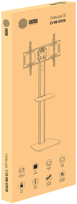

Стойка напольная Cactus CS-ST97-D черная 37"-70" макс.68кг напольный, CS-ST97-D