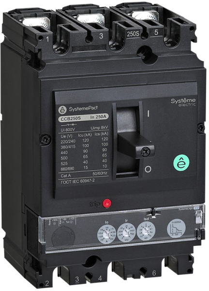 Изображение товара Автоматический выключатель SystemePact SPC250F25022L3DF 3Полюса 100-250А