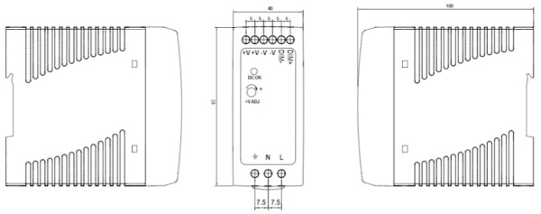 фото Преобразователь AC-DC сетевой Mean Well DRA-40-12 в Челябинске