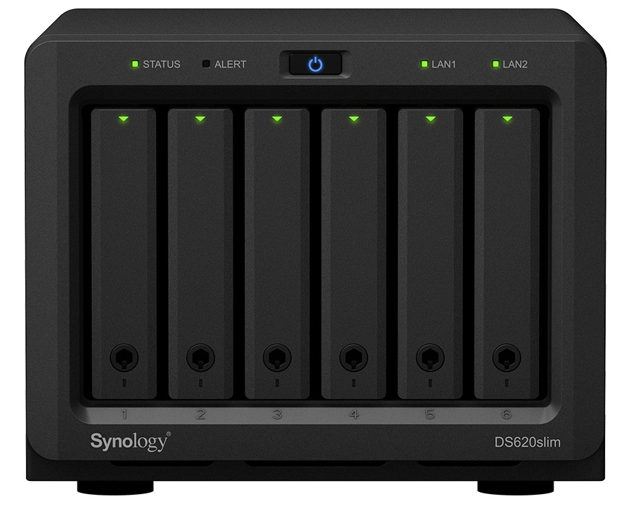 

Сетевой накопитель Synology DS620slim HDD/SSD SATA, RAID 0/1/5/6/10/JBOD, 2хGbLAN, 3xUSB3.0, без HDD, DS620slim