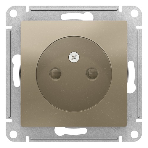

Розетка Schneider Electric ATN000549 AtlasDesign, без заземления, со шторками, 16А, механизм, шампань, ATN000549