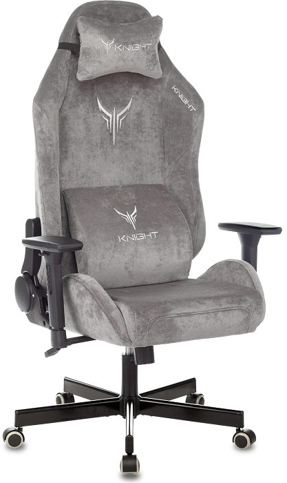 

Кресло Бюрократ KNIGHT N1 GREY ткань, серый Light-19 с подголов. крестовина металл, KNIGHT N1 GREY
