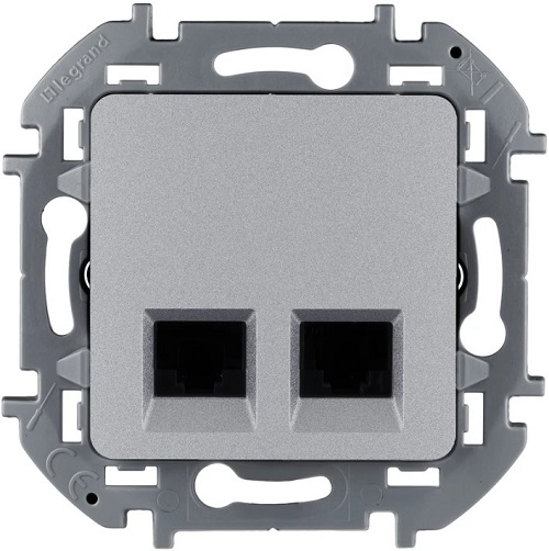 

Розетка компьютерная двойная Legrand 673837 INSPIRIA RJ 45 - категория 5e - UTP алюминий, 673837