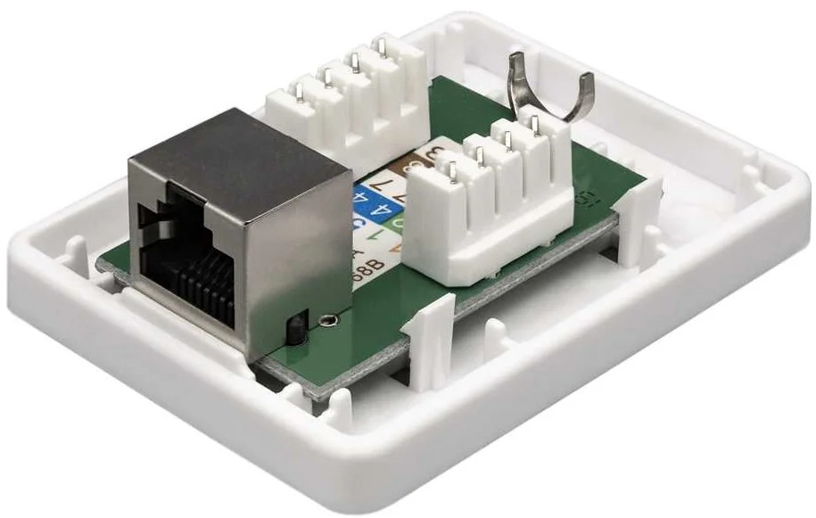 

Розетка настенная SUPRLAN 10-0354-1 накладная RJ45 1 кат.5E FTP белый, 10-0354-1