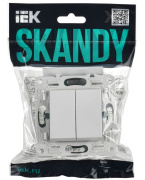 фото Выключатель двухклавишный  IEK SK-V20-0-10-K01