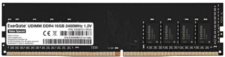 

Модуль памяти DDR4 16GB Exegate Value Special EX287011RUS 2400MHz PC4-19200 CL17 1.2V, Value Special