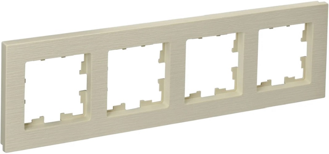 

Рамка четверная IEK BR-M42-51-K10 BRITE РУ-4-Бр Бежевый рифленый, BR-M42-51-K10