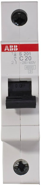 

Автоматический выключатель ABB 2CDS251001R0204 S201 1P 20А (С) 6kA, 2CDS251001R0204