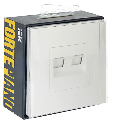 фото Розетка компьютерная двойная IEK FP-K20-1-K01 в Уфе