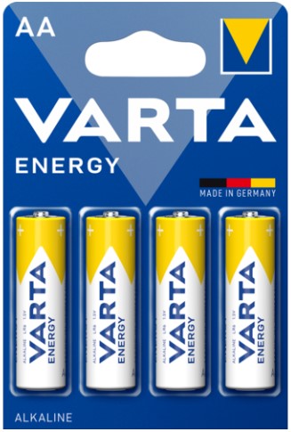 

Батарейка Varta ENERGY LR6 AA 04106213414 BL4 Alkaline 1.5V (4106) (4/80/400), ENERGY LR6 AA