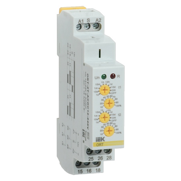 

Реле времени IEK ORT-2T-ACDC12-240V ORT 2 контакт 2 уставки 12-240В AC/DC, ORT-2T-ACDC12-240V