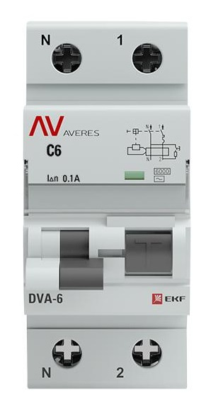 фото Автомат дифференциальный EKF rcbo6-1pn-6C-100-ac-av в Перми