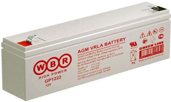 

Аккумулятор WBR GP1222 WBR 2,3Ач, GP1222 WBR