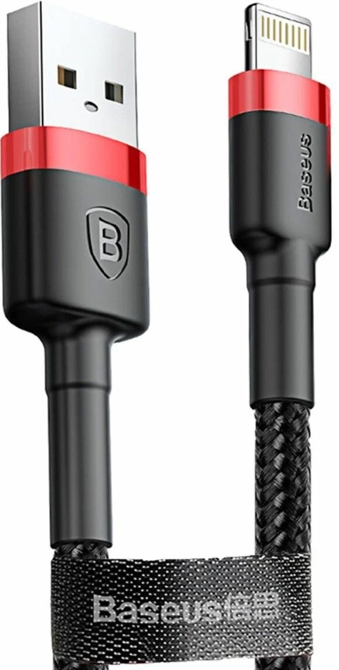 

Кабель интерфейсный Baseus CALKLF-C19 Cafule USB For Lightning 1.5A 2m Red+Black (передача данных, питание устройств, вилка-вилка, внешняя оплетка), CALKLF-C19