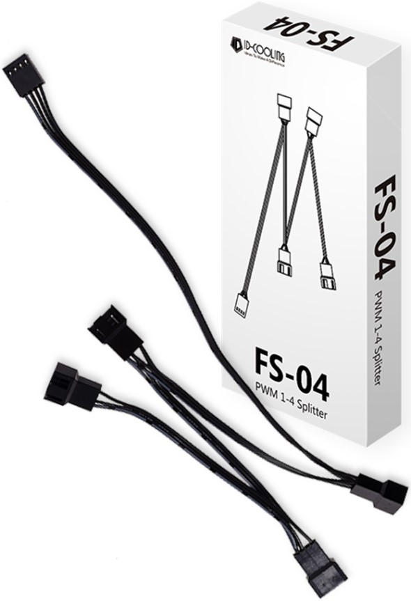 

Разветвитель ID-Cooling FS-04 для вентилятора, 12V, PWM, 4 pin Retail, FS-04