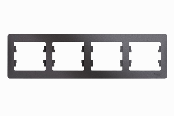 

Рамка Schneider Electric GSL001304 GLOSSA 4-постовая горизонтальная (графит), GSL001304