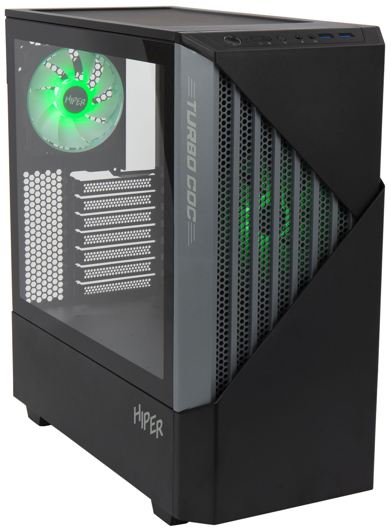 

Корпус ATX HIPER CC BG черный, без БП, 2*USB 3.0, audio, CC BG