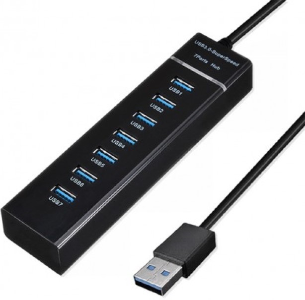 

Концентратор KS-IS KS-568 7*USB 2.0 F в USB 3.0 Type A M с БП, KS-568