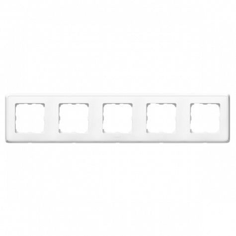 

Рамка Legrand 773655 Cariva - 5 постов, горизонтальный/вертикальный монтаж, белая, 773655