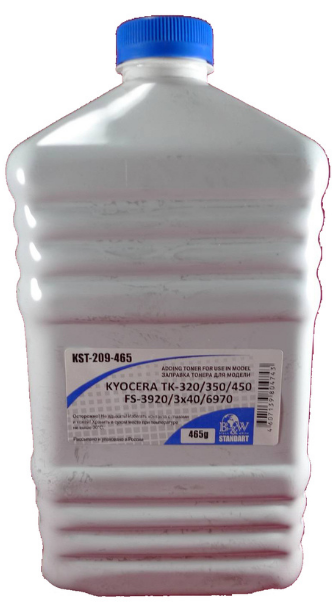 

Тонер B&W (Black&White) KST-209-465 для Kyocera TK-320/350/450 FS-3920/3040/3140/3540/3640/6970 (фл. 465г) Standart фас.Россия, KST-209-465