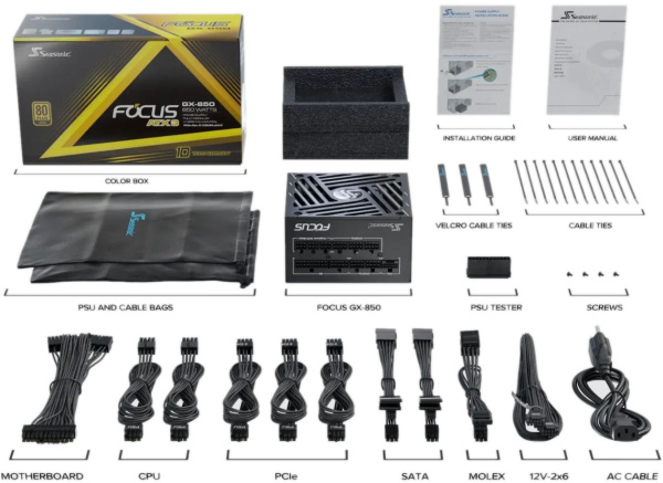 фото Блок питания ATX SeaSonic Focus GX-850 в Казани