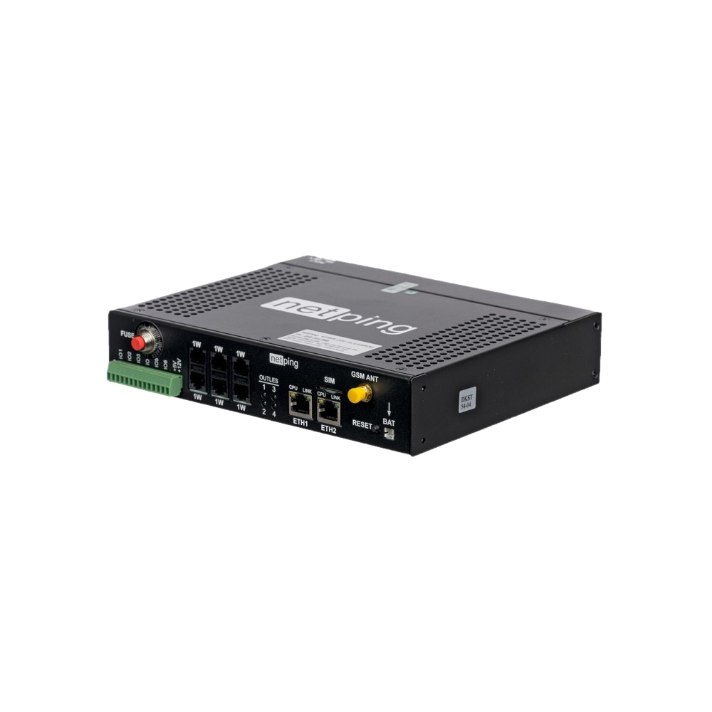 

Устройство NetPing NetPing 4/PWR-220 v8.1/GSM управления питанием и мониторинга по сети Ethernet для стоек 10»/19» (Switched Monitored IP PDU). 4 розе, NetPing 4/PWR-220 v8.1/GSM