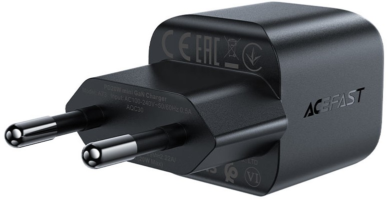 

Зарядное устройство сетевое ACEFAST A73 mini AF-A73-BK PD20W GaN USB-C charger (EU). Цвет: черный, A73 mini
