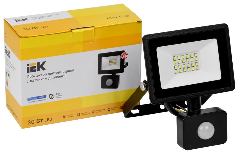 

Прожектор светодиодный IEK LPDO602-30-65-K02 СДО 06-30Д 6500К IP54 с ДД черн., LPDO602-30-65-K02