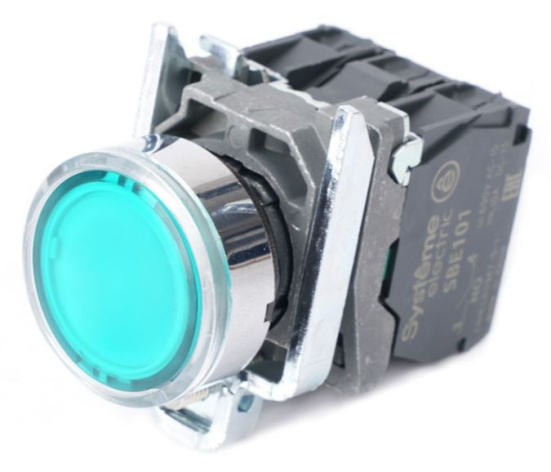 Изображение товара Кнопка Systeme Electric SB4BW33B5 с подсветкой диаметр 22 мм металлический корпус