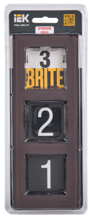 

Рамка тройная IEK BR-M32-G-K45 BRITE РУ-3-2-БрТБ Стекло Бронза, BR-M32-G-K45