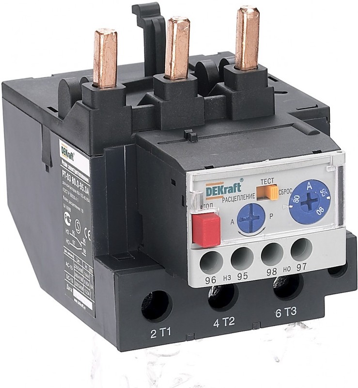 

Реле DEKraft 23127DEK РТ-03 электротепл. для конт. 40-95А 48,0-65,0А, 23127DEK