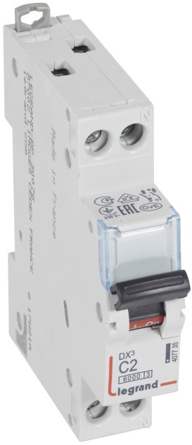 

Автоматический выключатель Legrand 407735 DX³ 6000 - 10 кА - тип характеристики C, 1П+Н, 230/400 В~, 2 А, 1 модуль, 407735